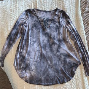 American Eagle gray tie dye long sleeve shirt